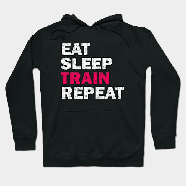 Eat Sleep Train Repeat - Gym Lovers Gift Hoodie by stokedstore